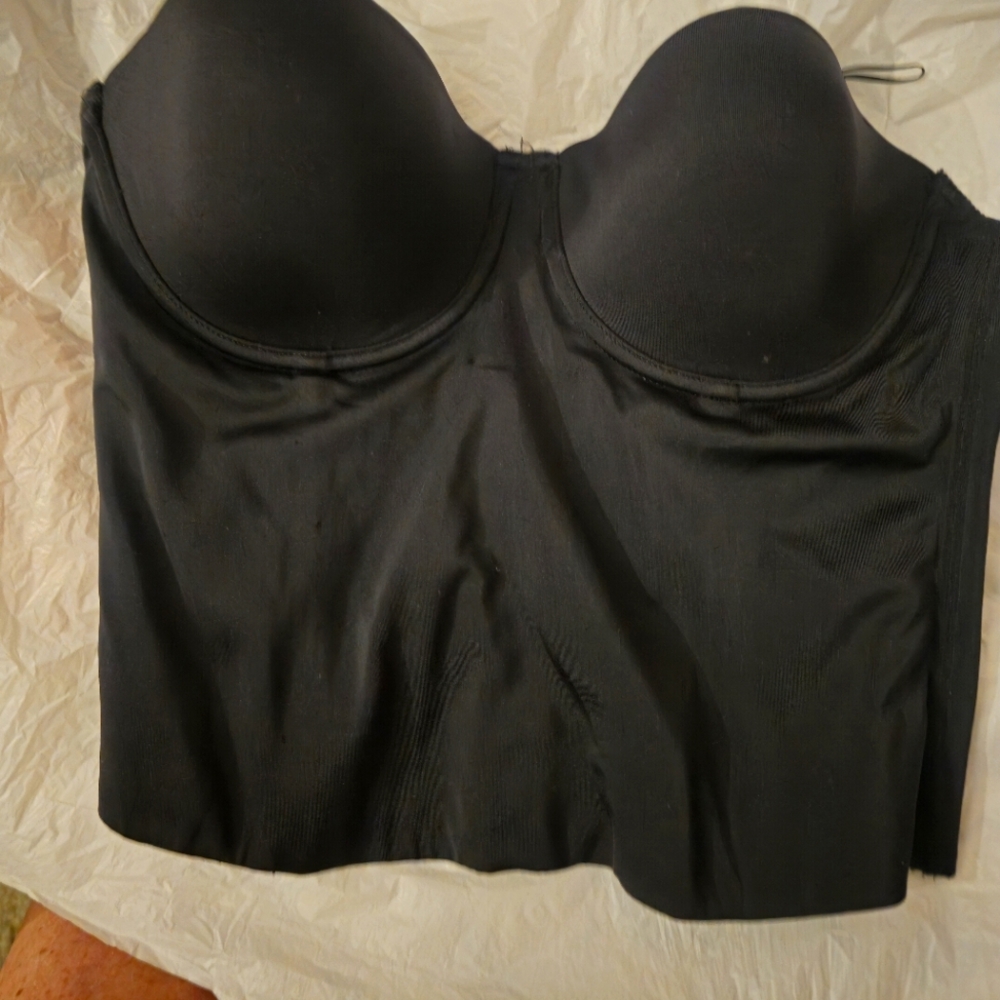 SOFT 36C Medium Length Strapless Corset With BONING And Tapered Back